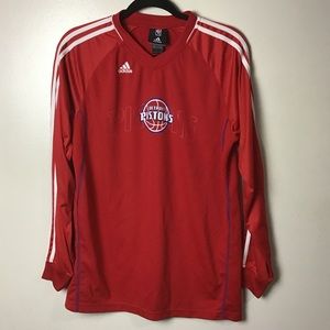 Detroit Pistons Adidas red long sleeve shirt. XL (18-20)
